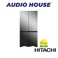 HITACHI R-WB780VMS3X-MIR  645L 4 DOOR FRENCH BOTTOM FREEZER FRIDGE  COLOUR: MIRROR  1 YEAR WARRANTY