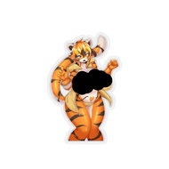 Cute Furry Sticker Manga Gift Lewd Kawaii Design Tiger Furry Sticker uncensored Adult E171 (6x6, tra