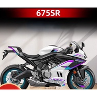 675SR Front Decoration Sticker, 675SR Motorcycle Light Colorful Latte Sticker