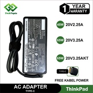 TechTopia ThinkPad Ideapad Type-C 65W Laptop Charger Original Fast Charging Yoga X280 X380 L380 T480