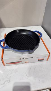 Le Creuset 鑄鐵坑紋煎鍋 藍色