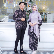 LAFFEYA - Kebaya brukat wanita modern couple pasangan model terbaru 2022 baju kebaya batik satu setel perempuan dewasa remaja wisuda tunangan kondangan pesta keluarga family kekinian cantik mewah elegan 1 set selendang katun prima brokat