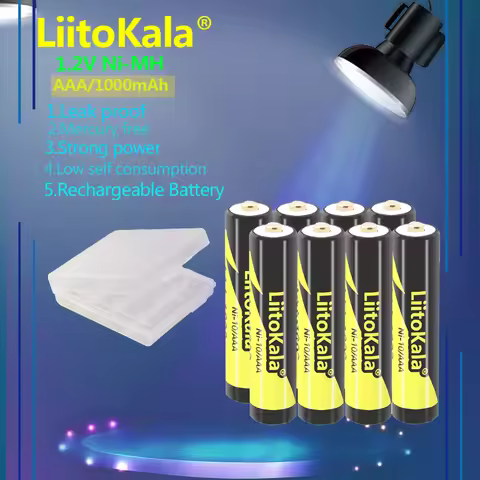4-24PCS LiitoKala Ni-10/AAA 1.2V 1000mAh NiMH AAA Rechargeable Battery Suitable for Toys, Mice, Elec