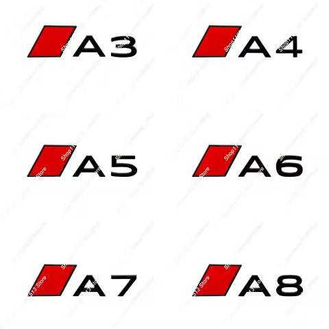 New ABS Car Trunk Logo Styling Decoration Sticker For A3 A4 A5 A6 A7 A8 Series 3D Glossy Black Red B