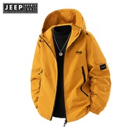 JEEP SPIRIT 1941 ESTD อินเทรนด์หลวมชุดทำงานกันลม & กันน้ำเสื้อนอกปีนเขาเสื้อแจ็คเก็ต