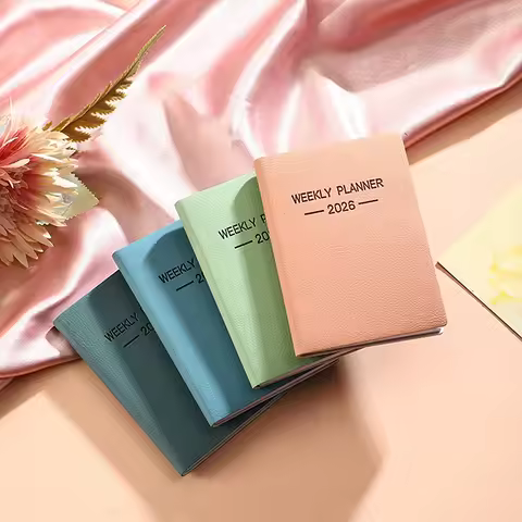 A7 Specification 2026 English Planning Book, Miniature Portable Pocket-Sized Daily Schedule Book Wit