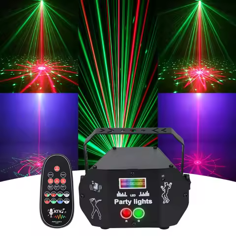 YSH LED DJ Stage Lights Disco Strobe Party Lights 48 Patterns for Holiday Parties Bars Christmas Wed