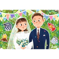 數位 記錄新婚時刻 手繪插畫 客製似顏繪 婚紗照 繪本風格 新婚禮物