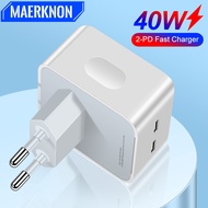 40W PD USB Charger 2 Ports Fast Charging Mobile Phone Charger For iPhone 15 14 Pro Xiaomi Portable T