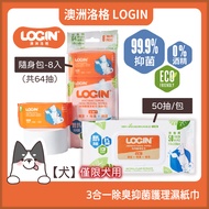 [Hajimi] Australia LOGIN-Logo [For Dogs] 3 In 1 Deodorant Antibacterial Nursing Wet Wipes-50 Pcs/Por