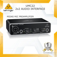 BEHRINGER U-PHORIA UMC22 2x2 USB Audio Interface Midas Mic Preamp