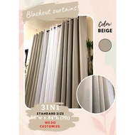 3in1set BEIGE (2 Blackout and 1 lace) 3ft/4ft/5ft/6ft/7ft/8ft/9ft/10ft