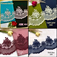 [ 50cm/ unit ]17cm boder lace diamond/ diamond border lace/ chemical lace/ lace abaya/ lace baju/ tr