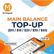 M1 Prepaid Main Balance Top-Up ($10 / $18 / $20 / $30 / $50) | Flexible Credit for Data, Calls & SMS