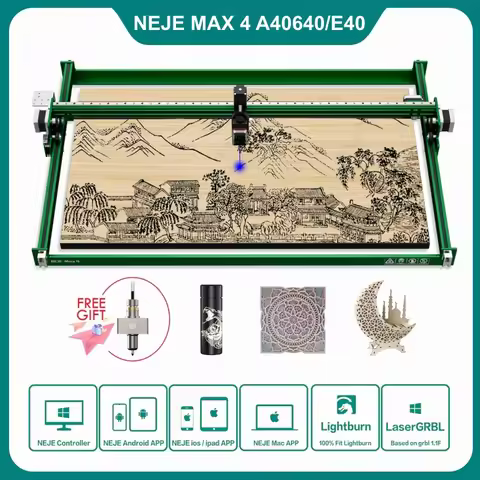 NEJE 4 Max 120W CNC Laser Cutter Engraver Metal Engraving Wood Cutting Mark Tools With A40640 Double
