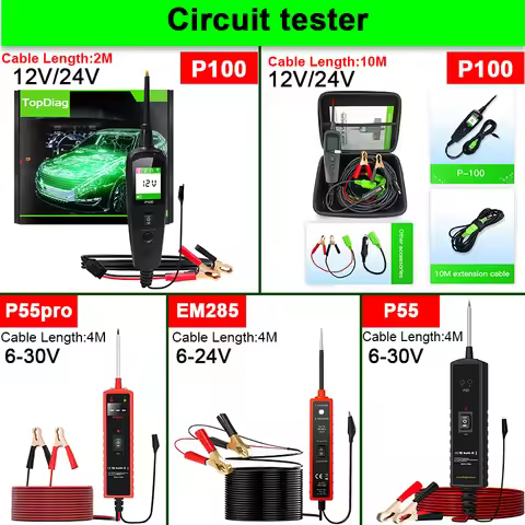 Power Circuit Probe Tester Car Tester Automotive Circuit Tester 12/24V Diagnostic Tool Component Pro