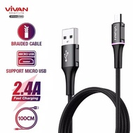[Ws] Vivan Vdm100 Kabel Data Usb Micro Usb 2.4A 100Cm/200Cm Quick