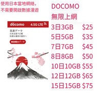 日本原生上網卡 DOCOMO 無限上網卡 可選ESIM版