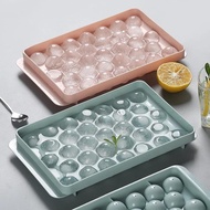 [Johor Seller] 33 Holes Round Sphere Ice Cube Ball Mold Tray Maker with Lid 33 Grids Whiskey Wine Cocktails Beverages Food Grade Ice Ball Tray Round Ice Mould Bekas Ais Jelly Ball Besar Blue Kitchenware