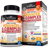 Vitamin B Complex with Vitamin C for Maximum Absorption - Methylcobalamin b12 & Folate Folic Acid Su