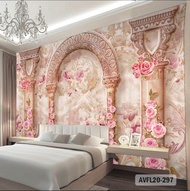 PROMO wallpaper dinding Bunga 3D - Wallpaper dinding kamar 3D - Wallpaper bunga pink 3D