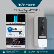 TP-Link Tapo D230S1 Smart Video Doorbell Camera 5MP Resolution 512 GB Storage 180 Days Rechargeable 
