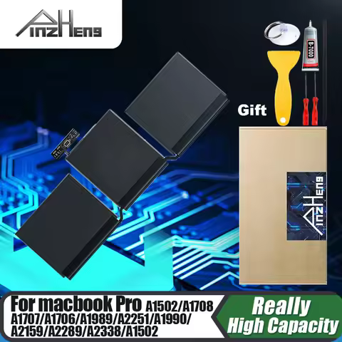 PINZHENG Laptop Battery For Macbook Pro 13'' A1502 A1706 A1989 A2159 A2251 A2289 A2338 A2251 15'' A1