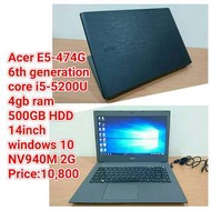 Acer E5-474G6th generationcore i5-5200U