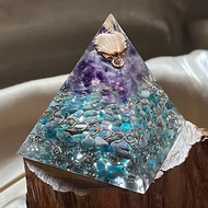 訂製【奧剛塔6cm-給為目標前進的你】紫水晶/藍磷灰-奧根金字塔