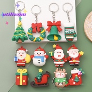 [utilizojmS] Christmas Series Santa Claus Christmas Tree Key Chains For Backpacks Pendant Cute Elk Doll Key Ring For Kids Friends Gift new