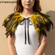 NORYX Feather Shawl, Adjustable Luxury Feather Shrug Shawl, Fashion Punk Capes Gothic Shoulder Fake 