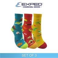 Expe Kids Fashion Cotton Charcoal Crew Legth Socks 3g0631 Set of 3