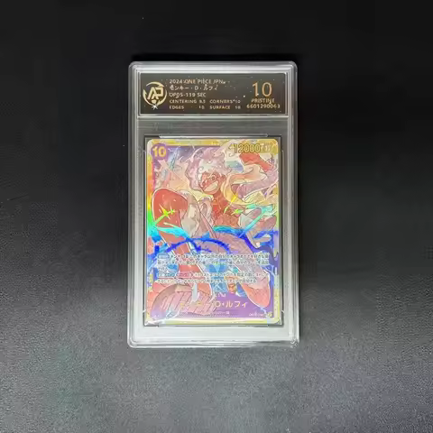 Ap Graded 2024 One Piece Portgas D. Ace Card Op07-119 Sec Japanese Version Pristine 10 Collectible T