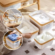 Wooden Bathroom Bedroom Storage Container Box Basket Plastic Home Living Room Kotak Simpanan Barang Kayu Plastik Bilik