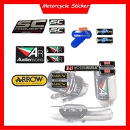 Motorcycle Exhaust Pipes Decal Sticker 3D Heat-resistant Muffler Arrow Sticker For SC Project Termig