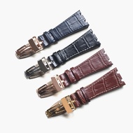 For AP 41mm Dial strap 26mm Black Blue Brown With Stitches Genuine Leather Watch Band Bracelet with 