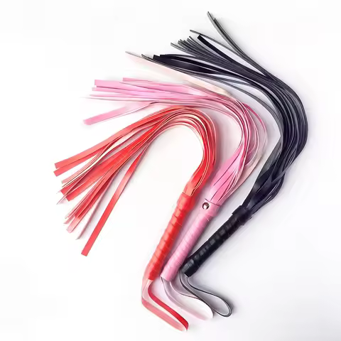 Black Leather BDSM Whip Bondage Play Accessory Intimate Role‑Play Game Prop for Adult Men Women Coup