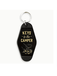 1個可愛復古風格的露營拖車鑰匙扣,附塑料鑰匙,適用於搬到露營地的新家禮物