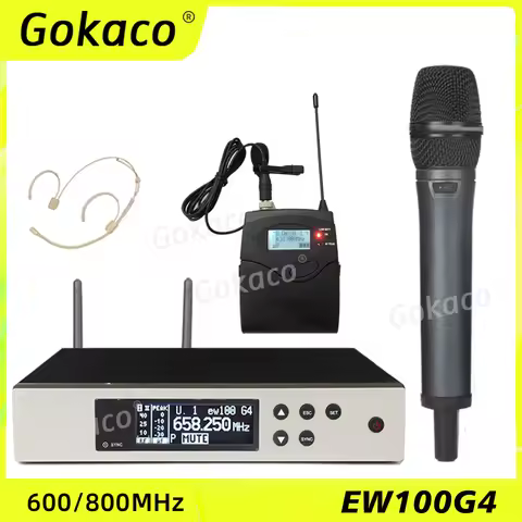 Gokaco Mic EW135G4 EW100G4 Professional True Diversity Wireless Microphone System with E835S Hanehel
