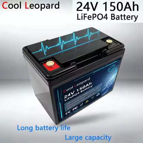 LiFePO4 32700 150AH Battery 24V Built-in 120A BMS RV Rechargeable Lithium Iron Phosphate, Solar Mari