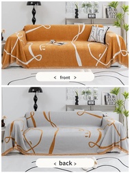 Black Line Chenille Sofa Cover Cloth Sofa Blanket Cover Full Cover Universal Couch Towel Cover Dust 