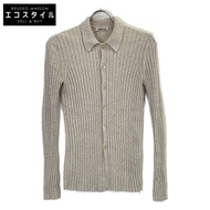 Auralee Ivory Silk Cotton Melange Rib Knit Shirt Cardigan Size 1 [Used]