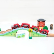 Wooden Train Track Assembled Six Models in One Compatible with Wooden Thomas Train Toy Set