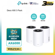 TP-Link Deco X80 AX6000 Mesh Wifi 6 Router AI-Driven Dual-Band Wireless Range Extender (1-Pack/2-Pac