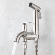 [Ready stock]Bidet Spray Set Toilet Two Way Tap with Jose 304 Stainless Steel Tap Bathroom High Pressure Faucet