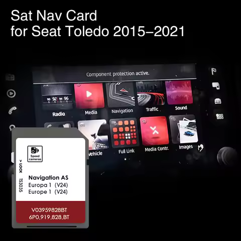 for Seat Toledo Navi System 2015-2021 Car Navigation SD Card 2026 Version Update EU Map AS V24 Sat N