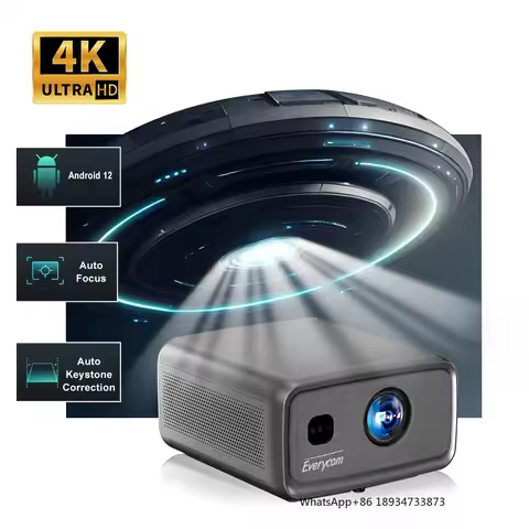 Real 1800 ANSI Smart Projector 4k Android 12 Everycom Cubelite Proyector 4k Video Projector LED Beam