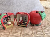 聖誕節禮物蘋果陶瓷娃娃人偶桌上擺飾（單顆