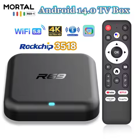 Set Top Box R69-1 Android 14.0 TV Box Support 4K RK3518 Bluetooth 5.0 WIFI 6 Multi Language Smart TV