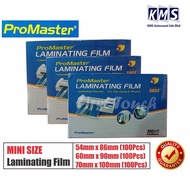 PROMASTER Mini Size Laminate Film / Laminating Film (54mm x 86mm / 60mm x 90mm / 70mm x 100mm) (100'